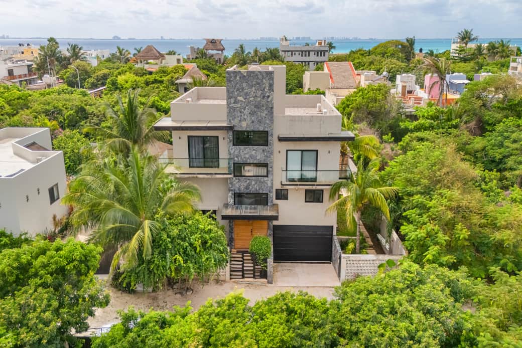 Casa Daliya - Aerial View - Drone - Front of House - Entrance - Vacation Rental - Isla Mujeres Casa Daliya - Aerial View - Drone - Front of House - Entrance - Vacation Rental - Isla Mujeres