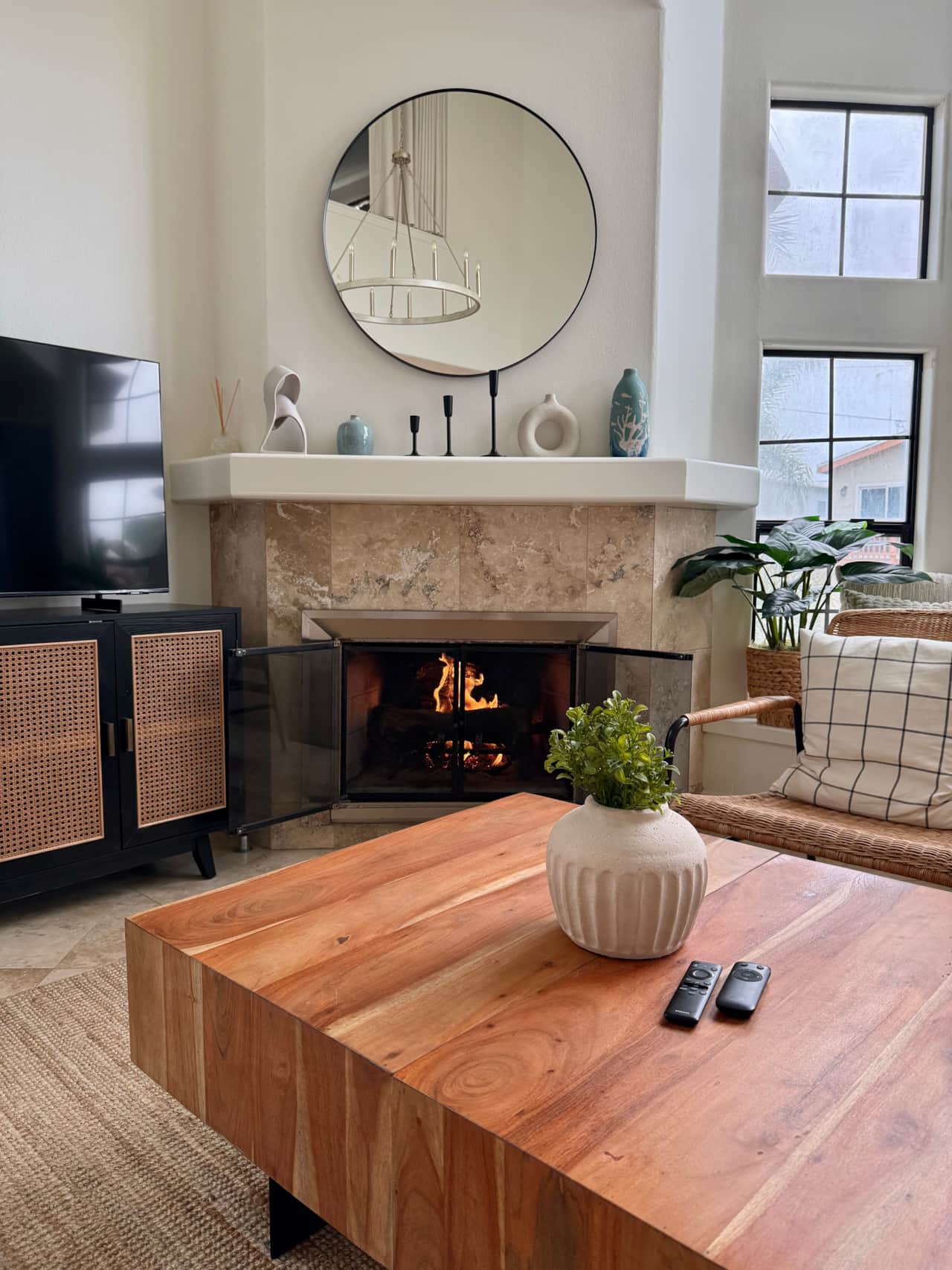 Cozy up with a fire, movie or book 