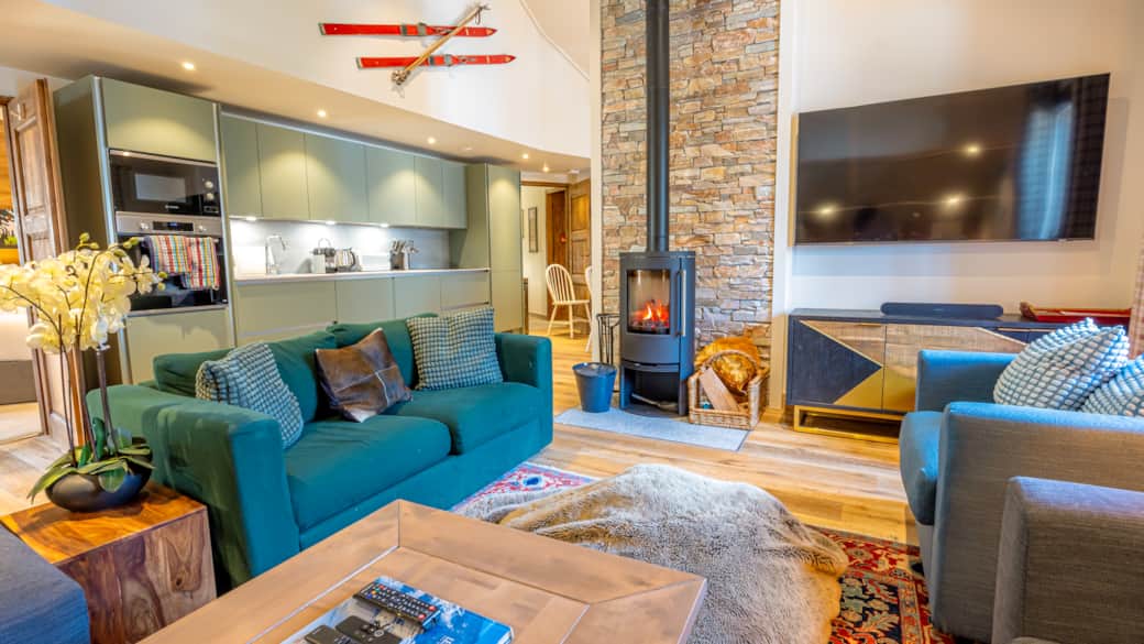 Sitting Room with TV and Woodburner