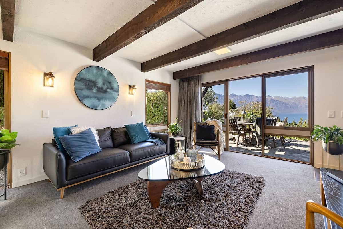 Luxury open plan living with Lake Wakatipu views at Walk to Town 39B Alpine Chalet Queenstown