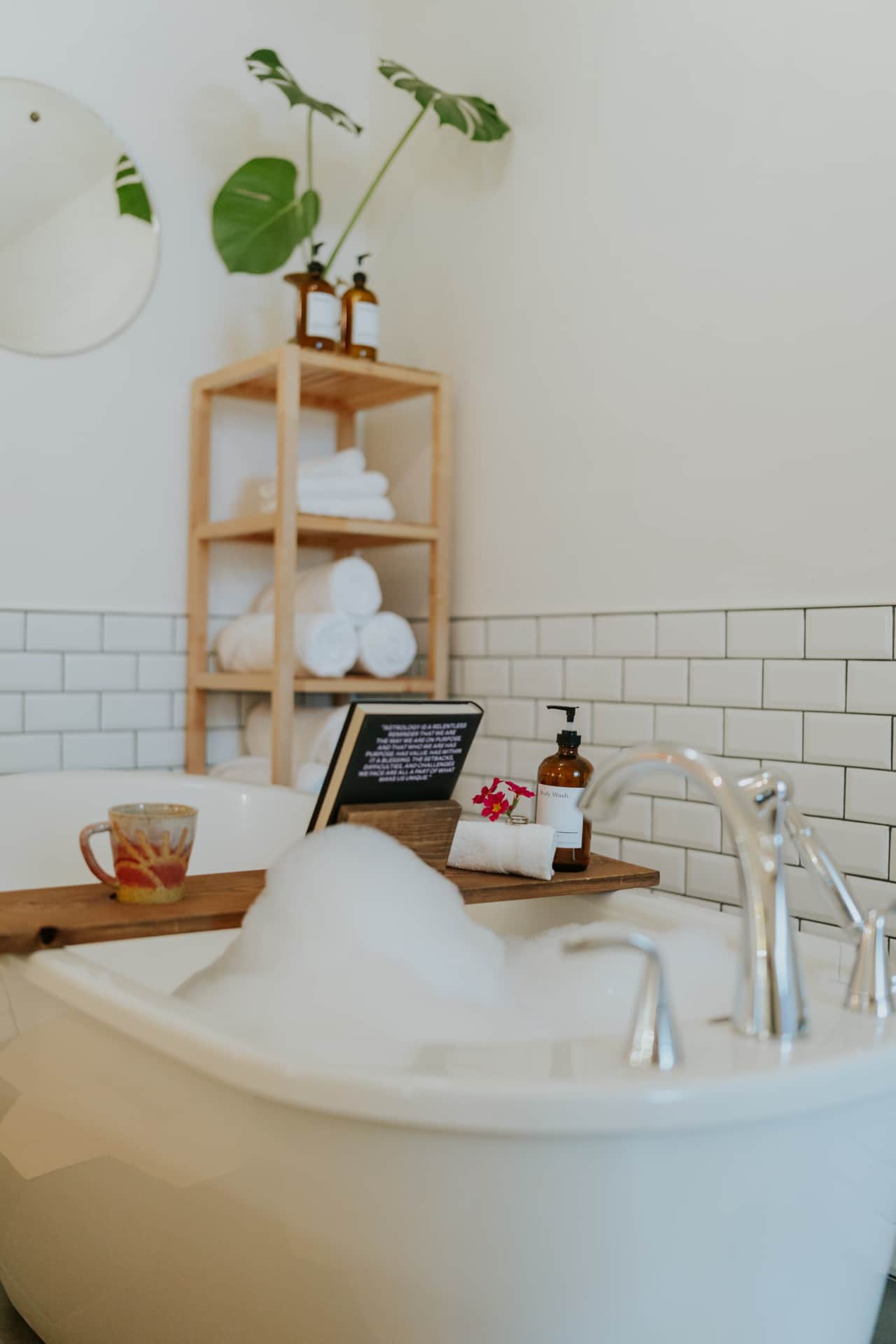 Relax and unwind in the deep, soaker tub