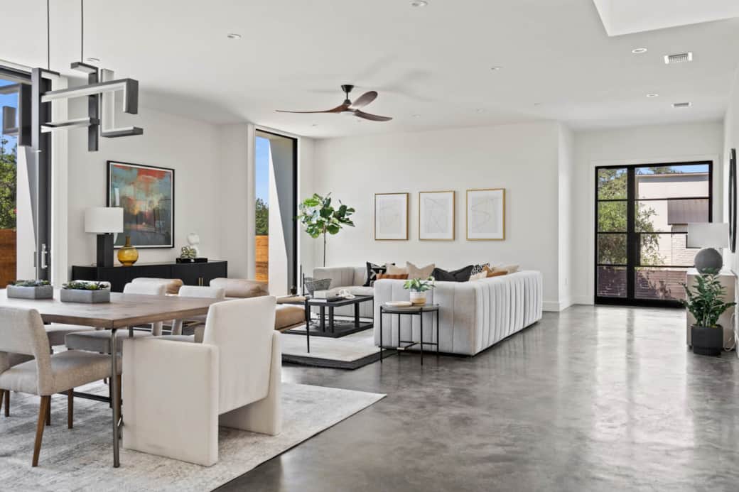 Downstairs dining and living room