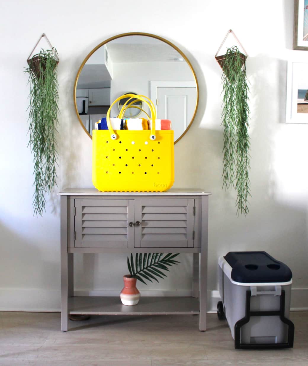 Beach ready with a Bogg bag, plenty of towels, & a cooler (+ gear in laundry room)