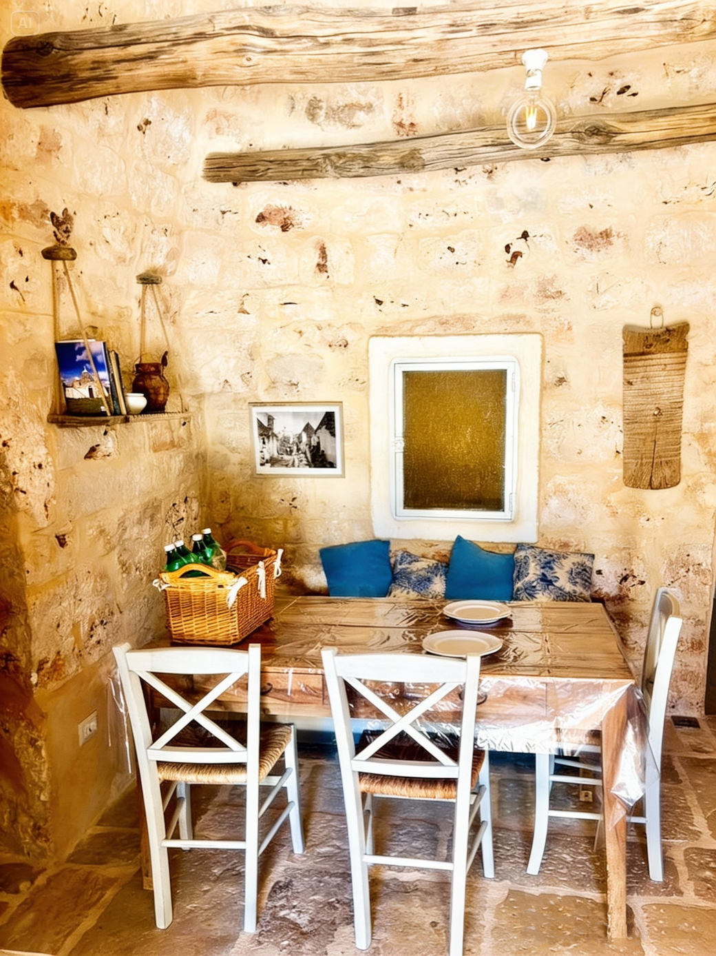 Living room and dining room