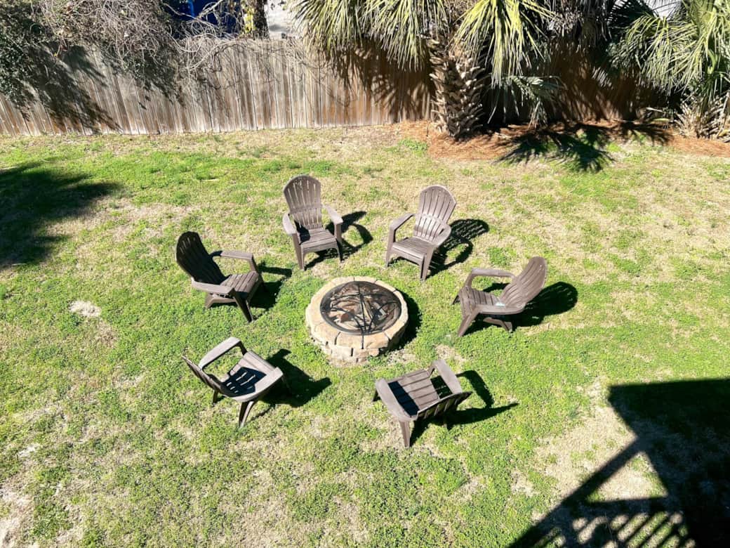 Backyard fire pit.