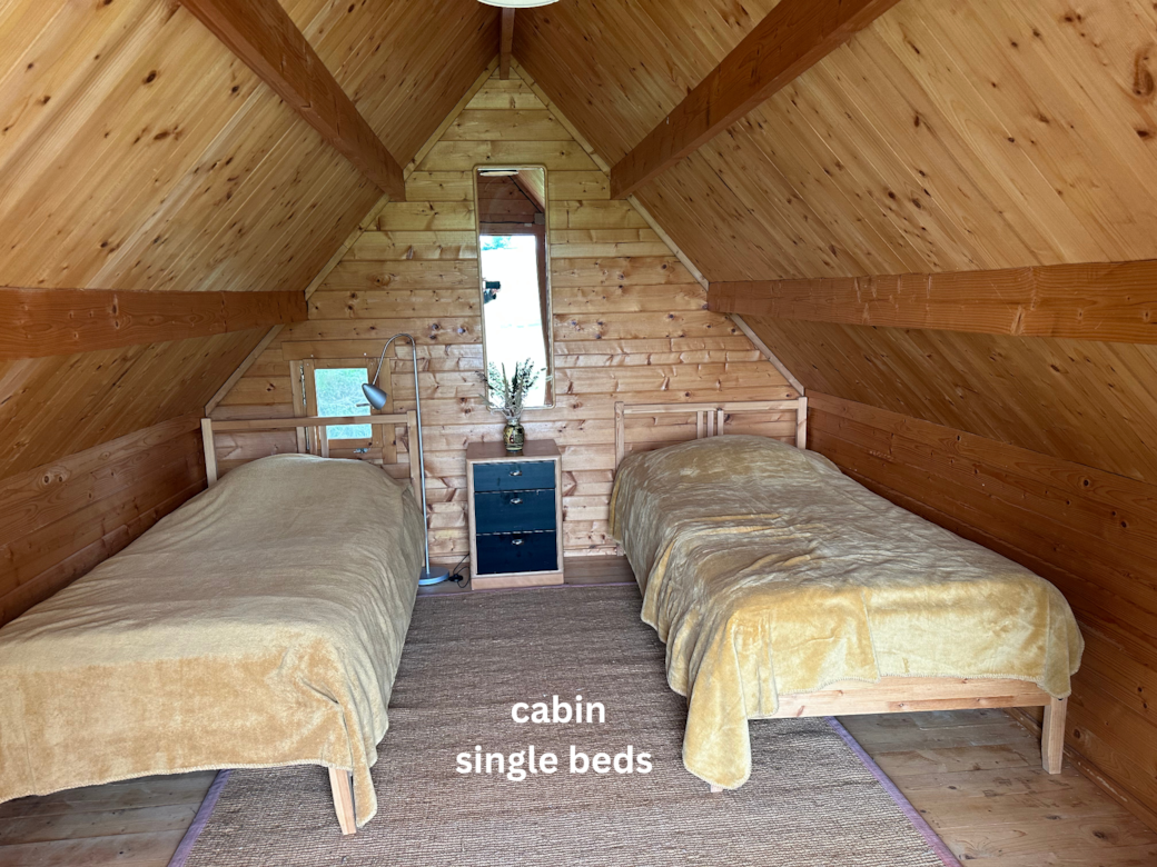 Cabin single beds text