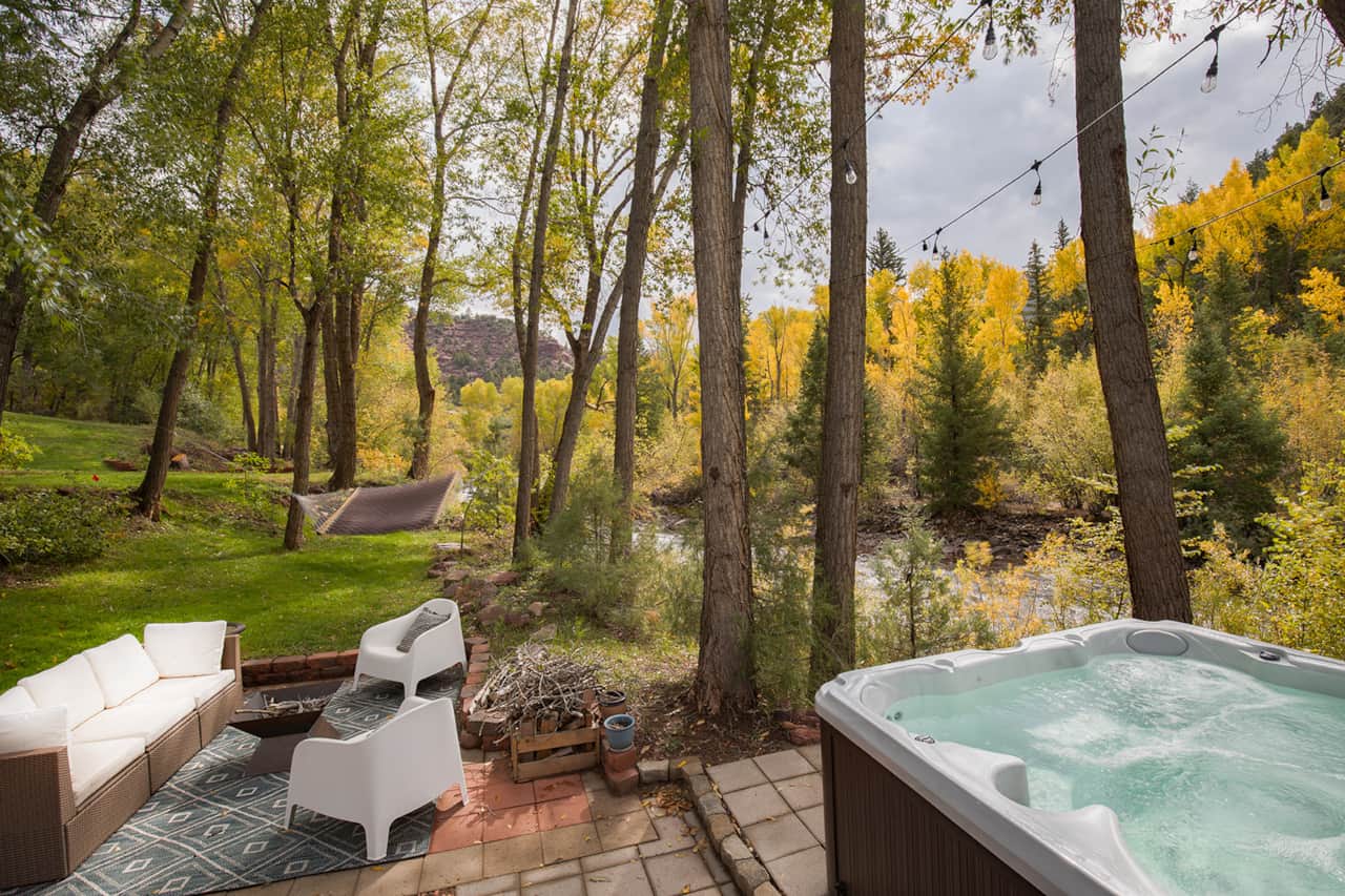Riverside hot tub