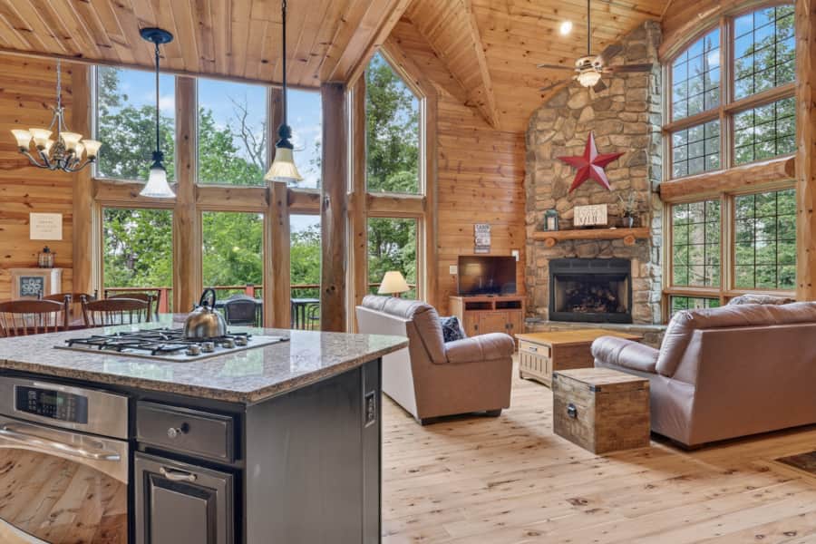 Open kitchen and living room