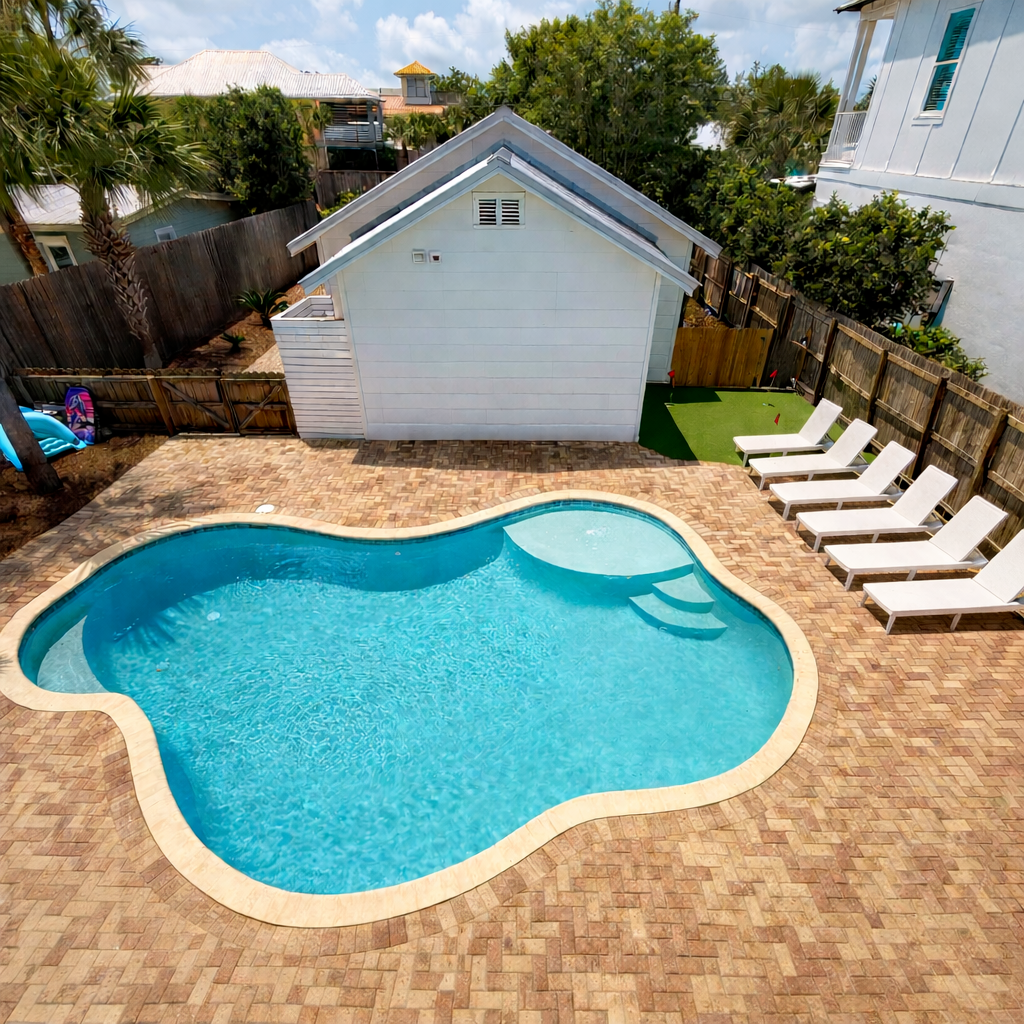 Pool Layout / Sunbathing Area / Putting Green