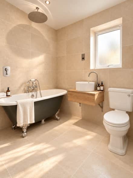 Family bathroom at The Cotswold Barn