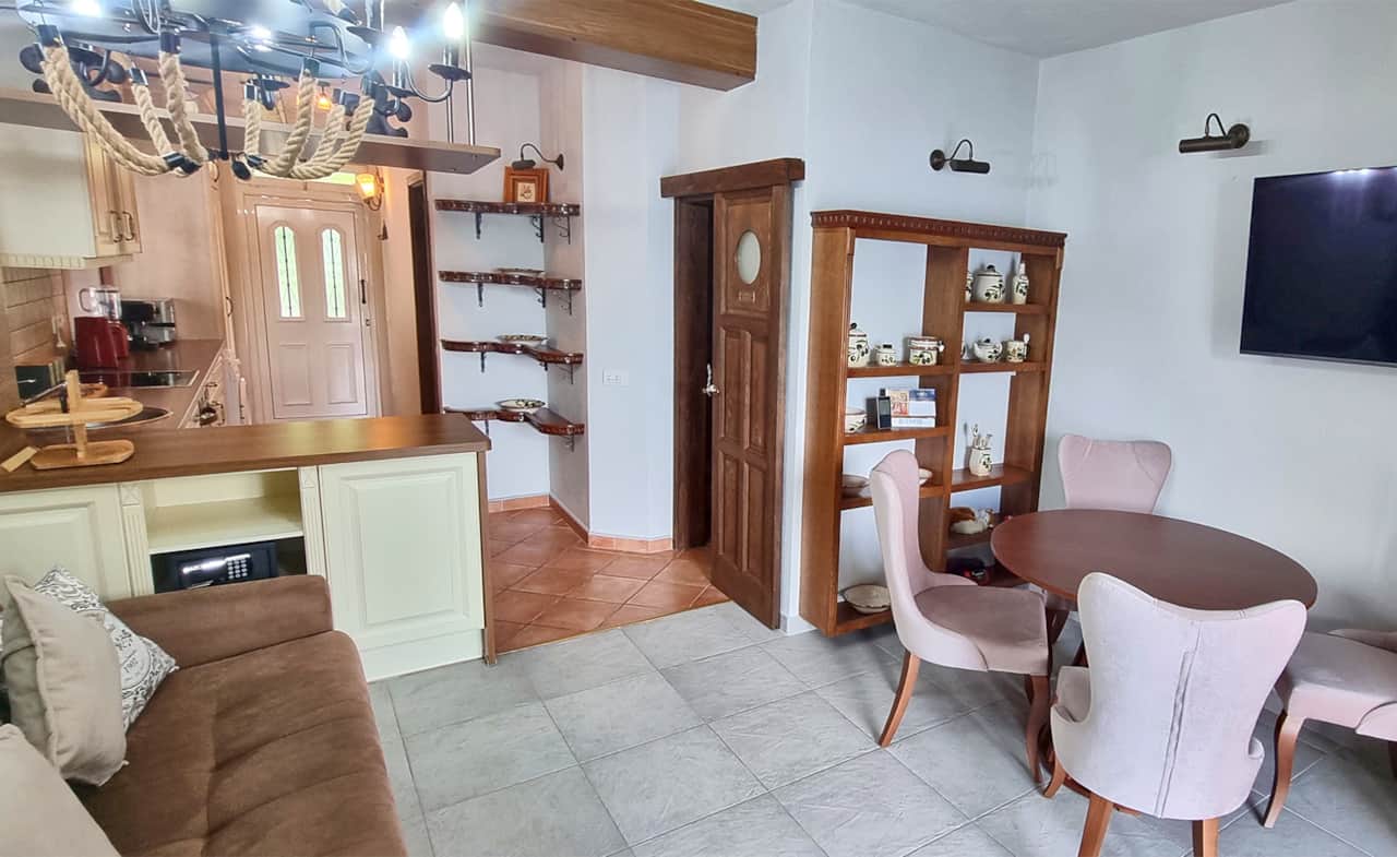 Living room and kitchen