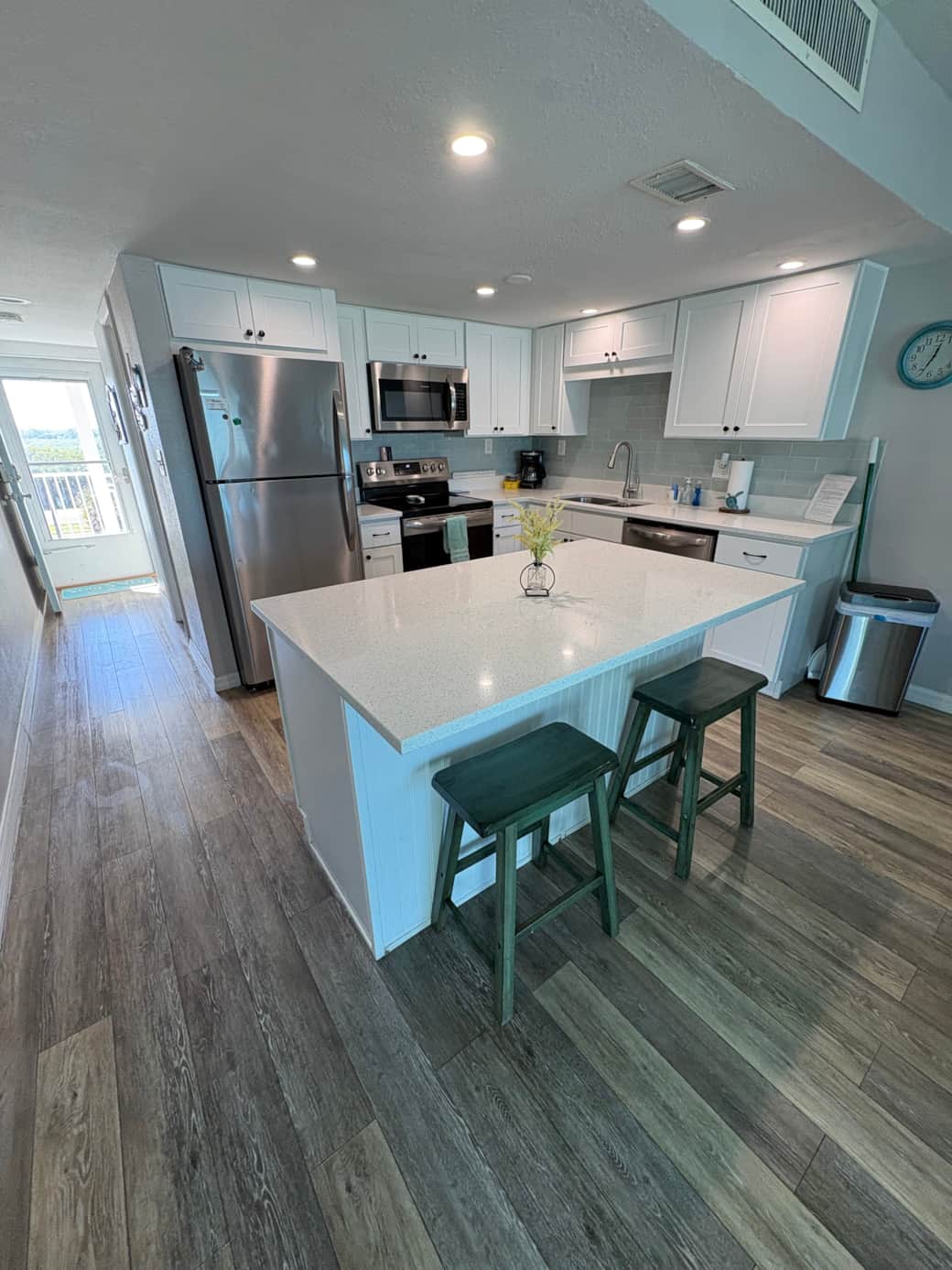 Fully stocked kitchen.