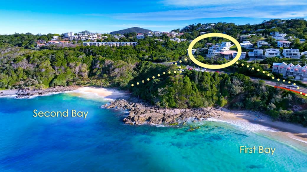 location overlooking First & Second Bay — enjoy direct access to Coolum’s most beautiful beach Beach