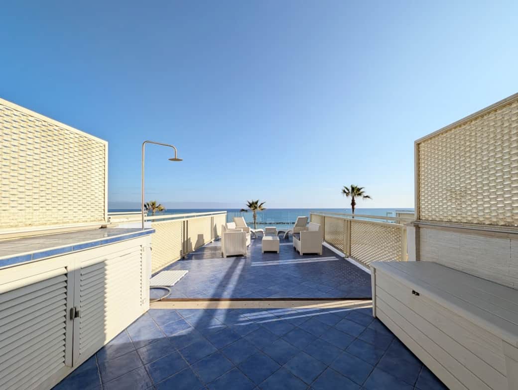Spacious private terrace with open sea views