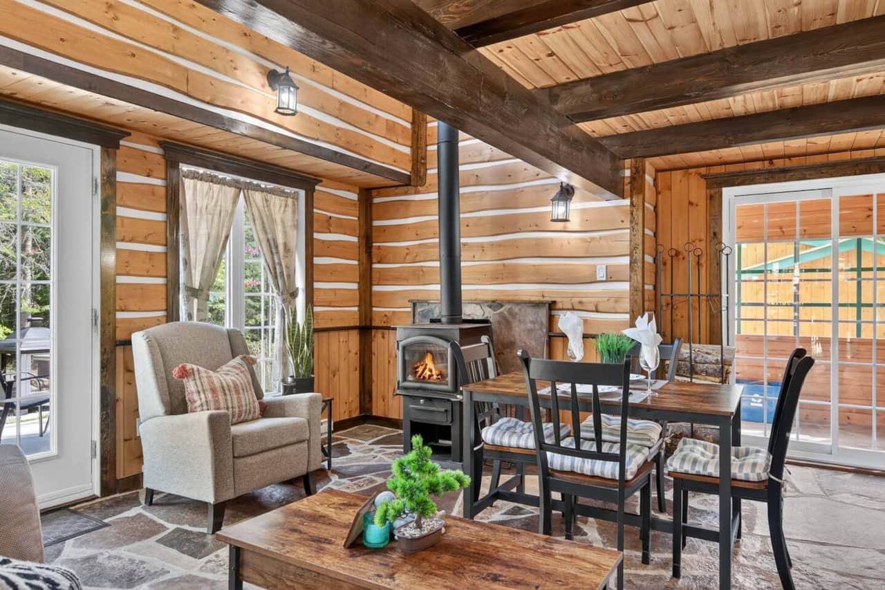 Living room (with wood-burning stove)