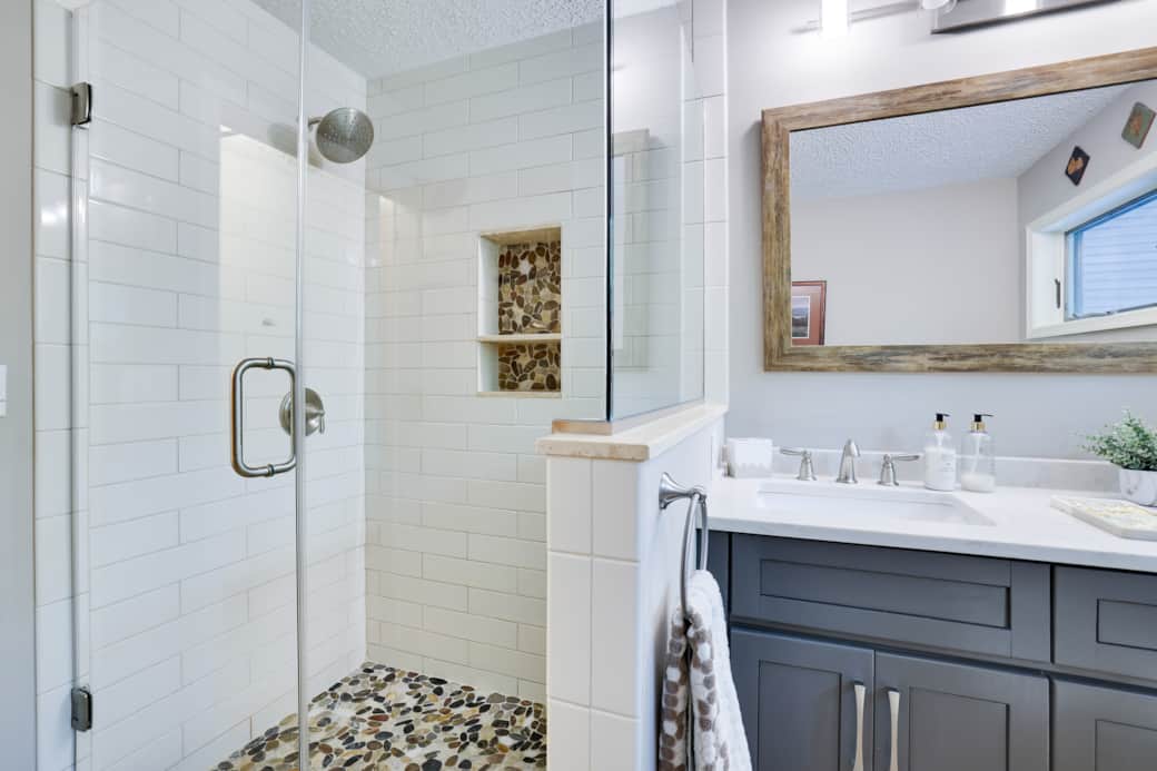 1st floor hall bath w glass shower