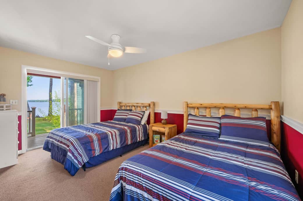 Lake-View Bedroom with Two Beds