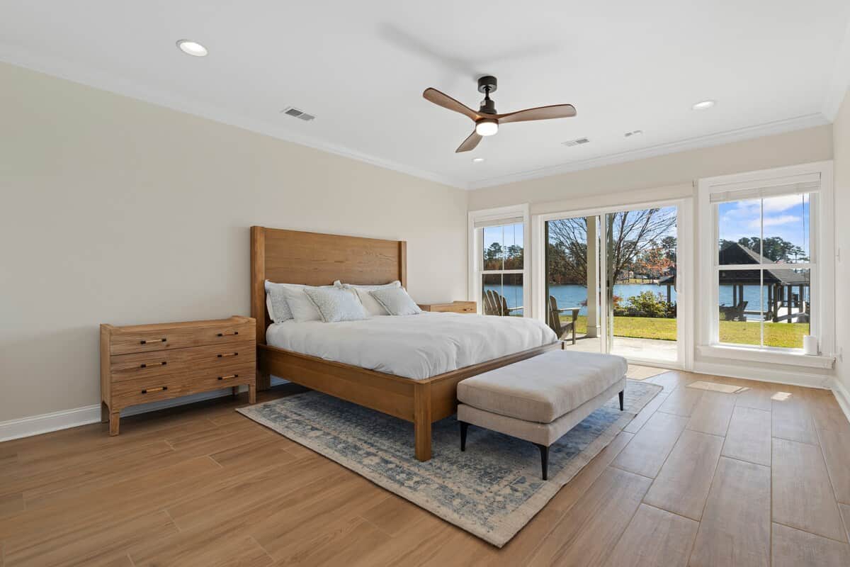 Lake-Level Primary Bedroom