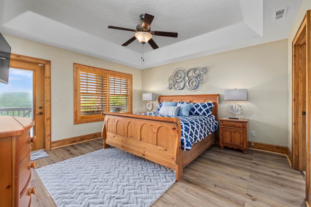Master bedroom with mountain view
