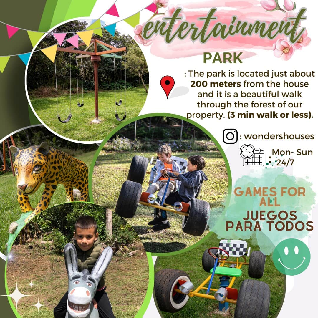 Just 200 meters from the house! A peaceful spot with fun games for all ages.
