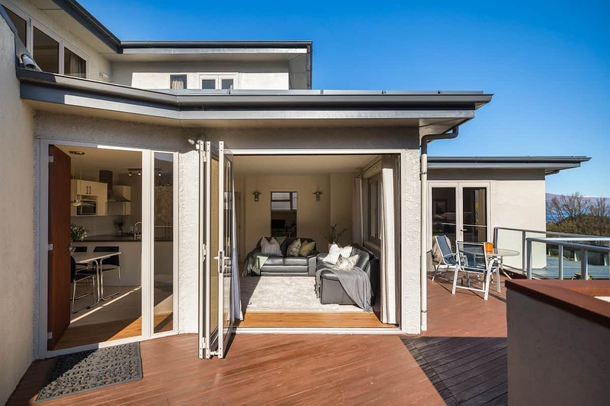 Sunny indoor outdoor flow with lake views at Alpine Lakeview 9A Queenstown