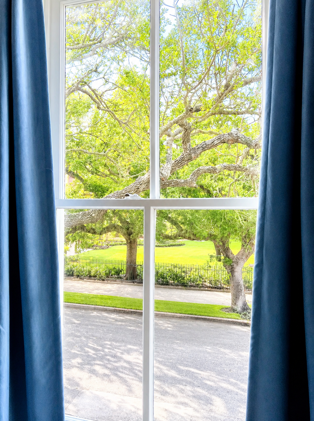 Your view as you walk into the private king bedroom with personal TV.