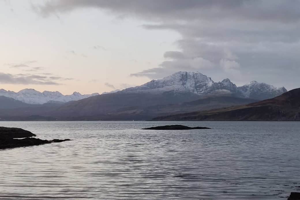 Snow over the Cuillin range