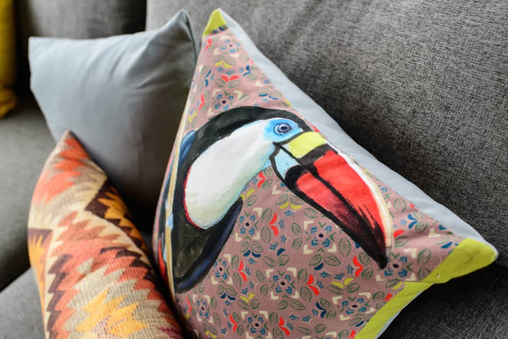 Living room Tucan pillow