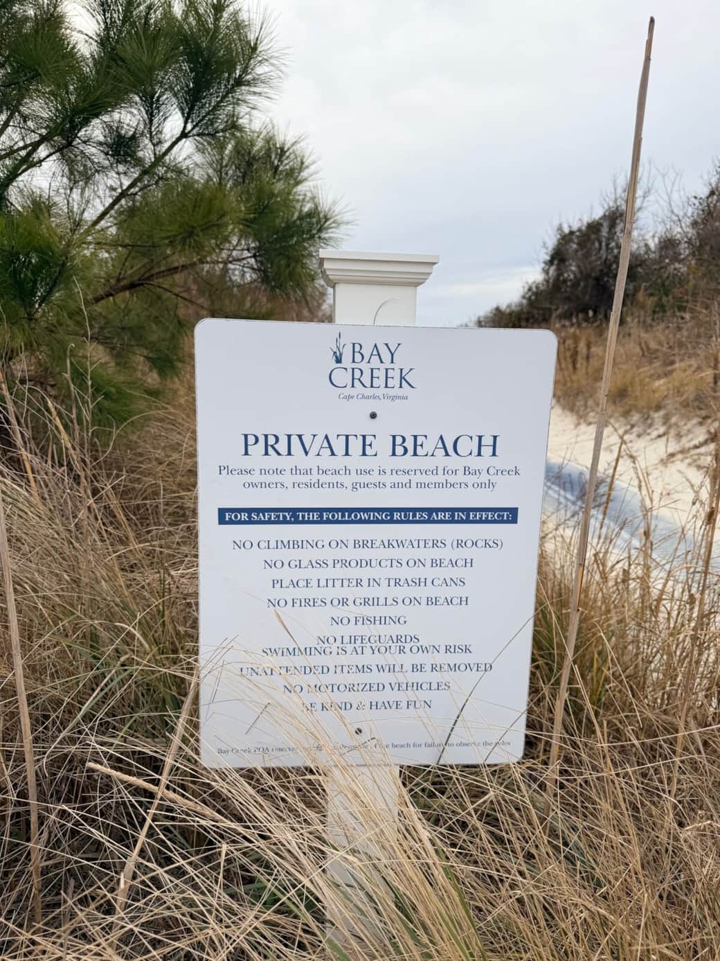 Access to a private beach