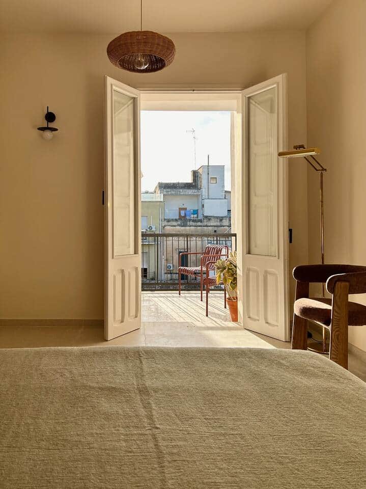 The sunshine welcomes you to your own private balcony, off the bedroom