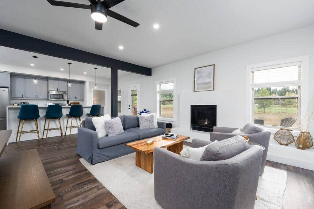 Open Concept Living with Pellet Fireplace