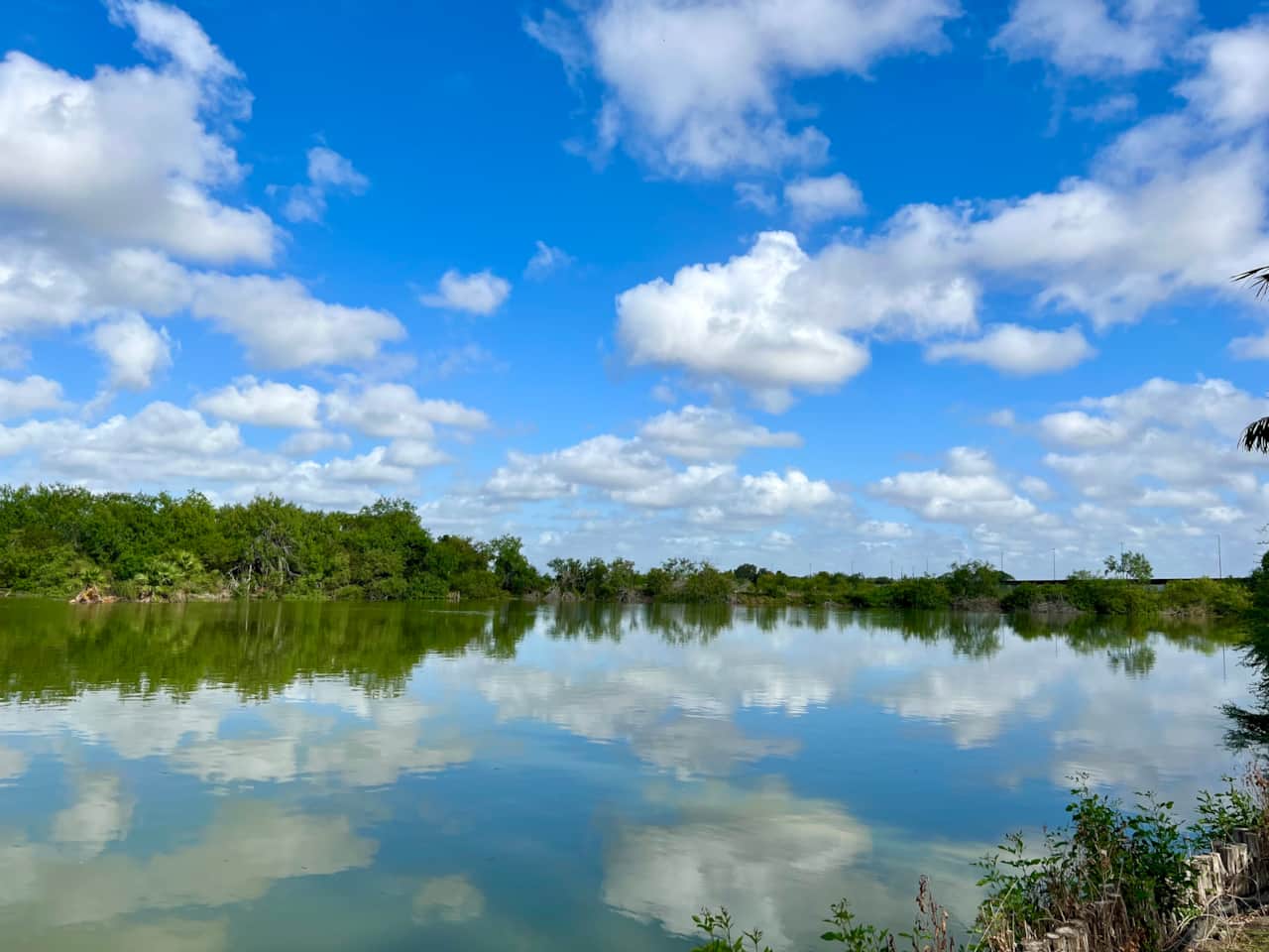 Small lake adjacent to house