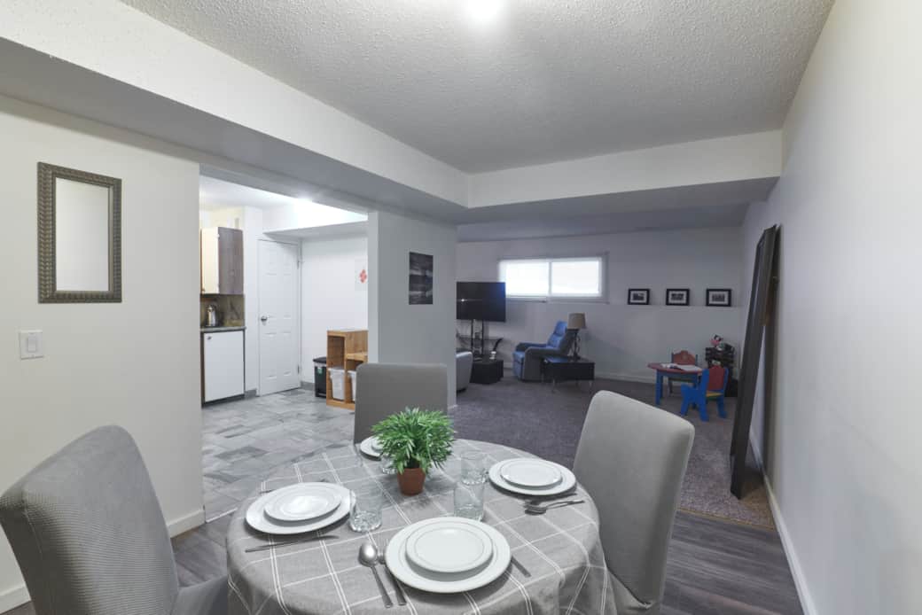 Dining area and kids play area Dining area and kids play area