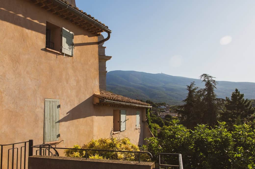 View of Mount Ventoux from the top terrace. 