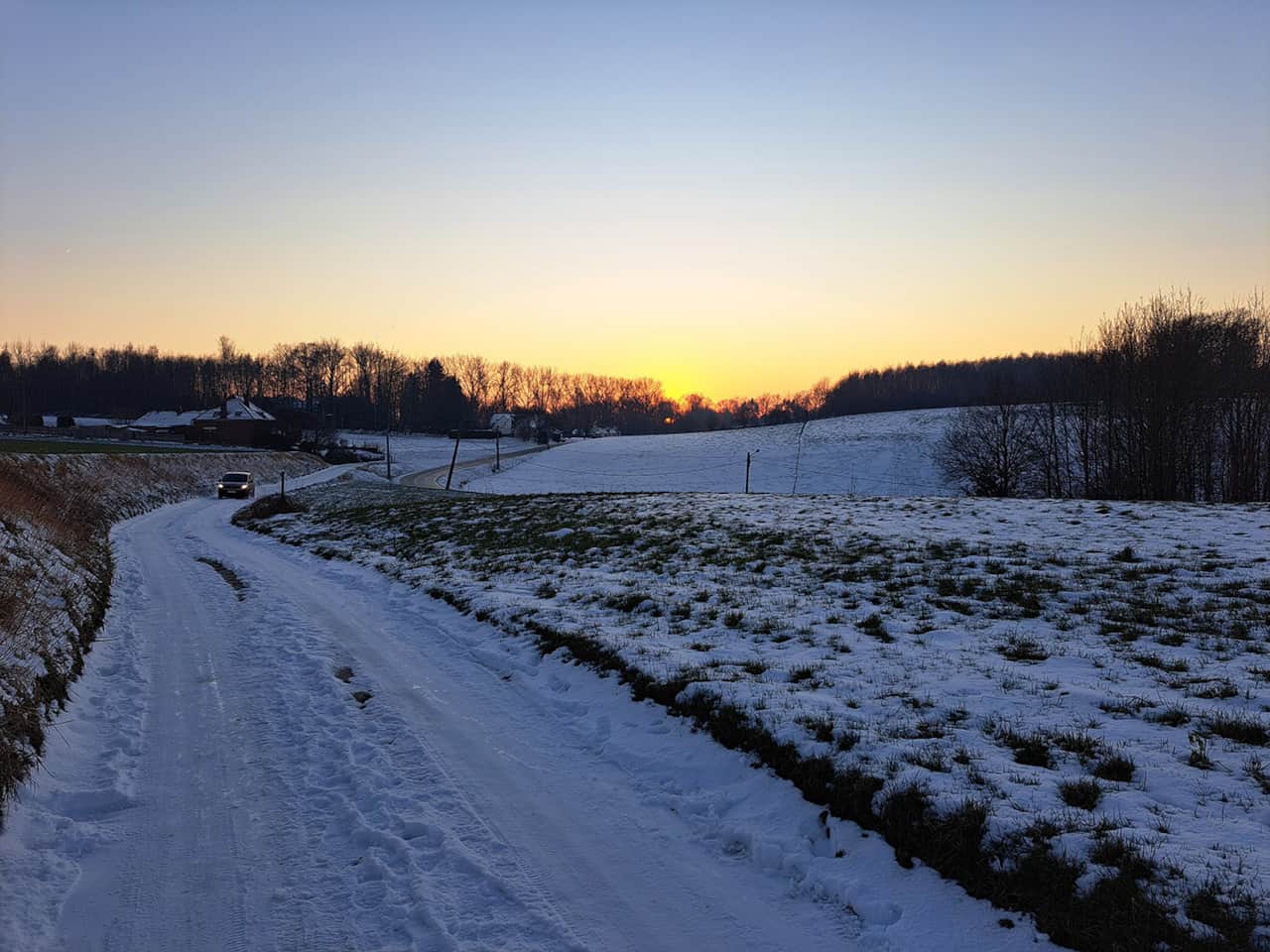 Sneeuw in de avond