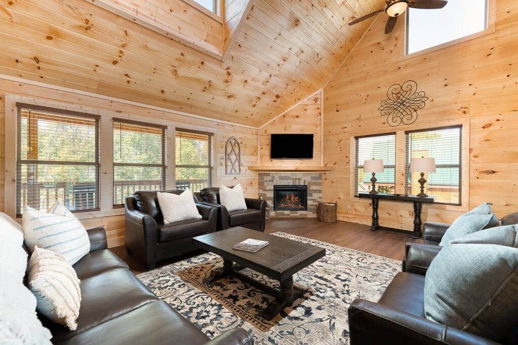 house 1 living room- gas fireplace