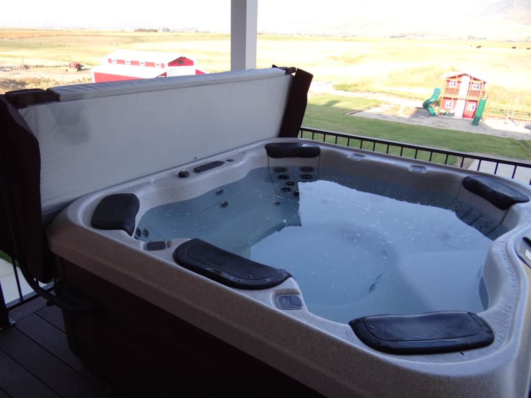 Back deck hot tub