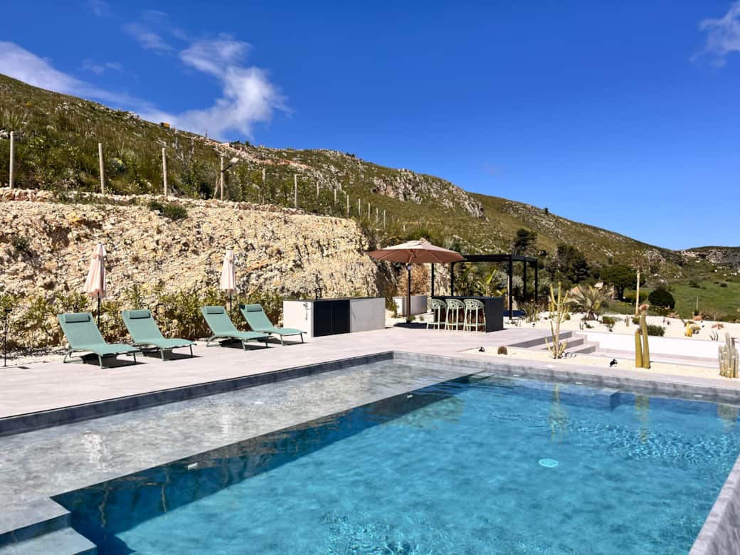 Pool area with bbq