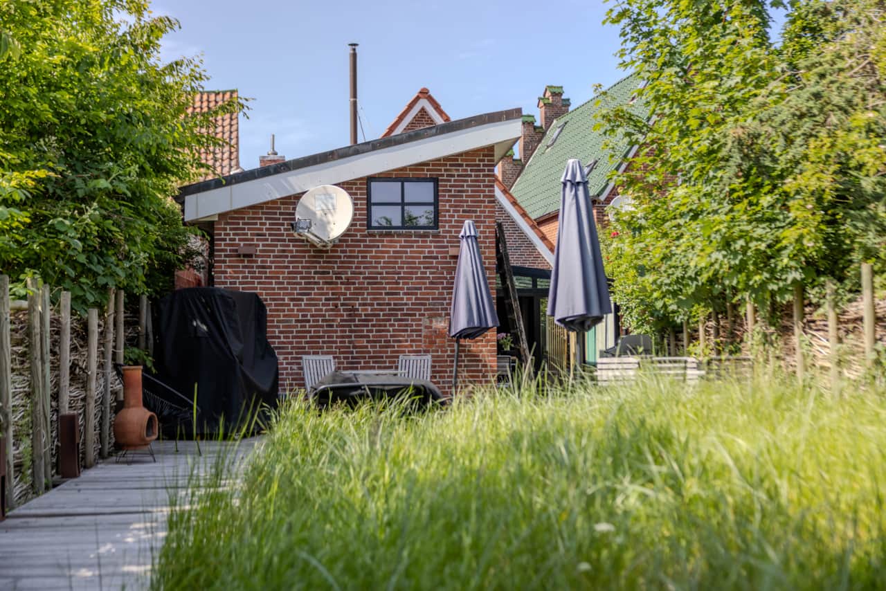 Terrace with parasols