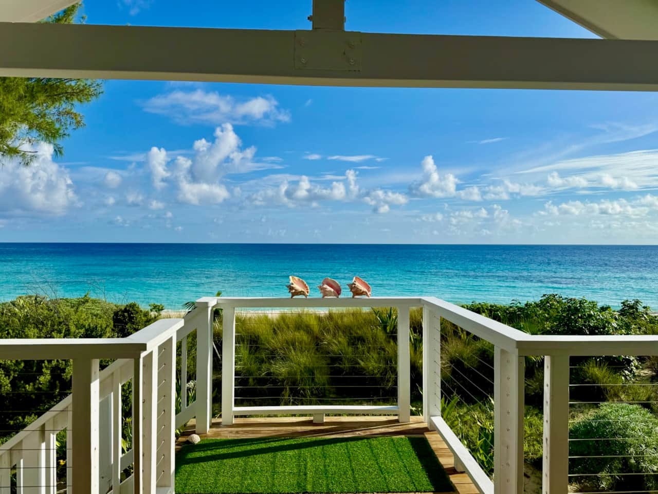 Turquoise and Blue right off your veranda