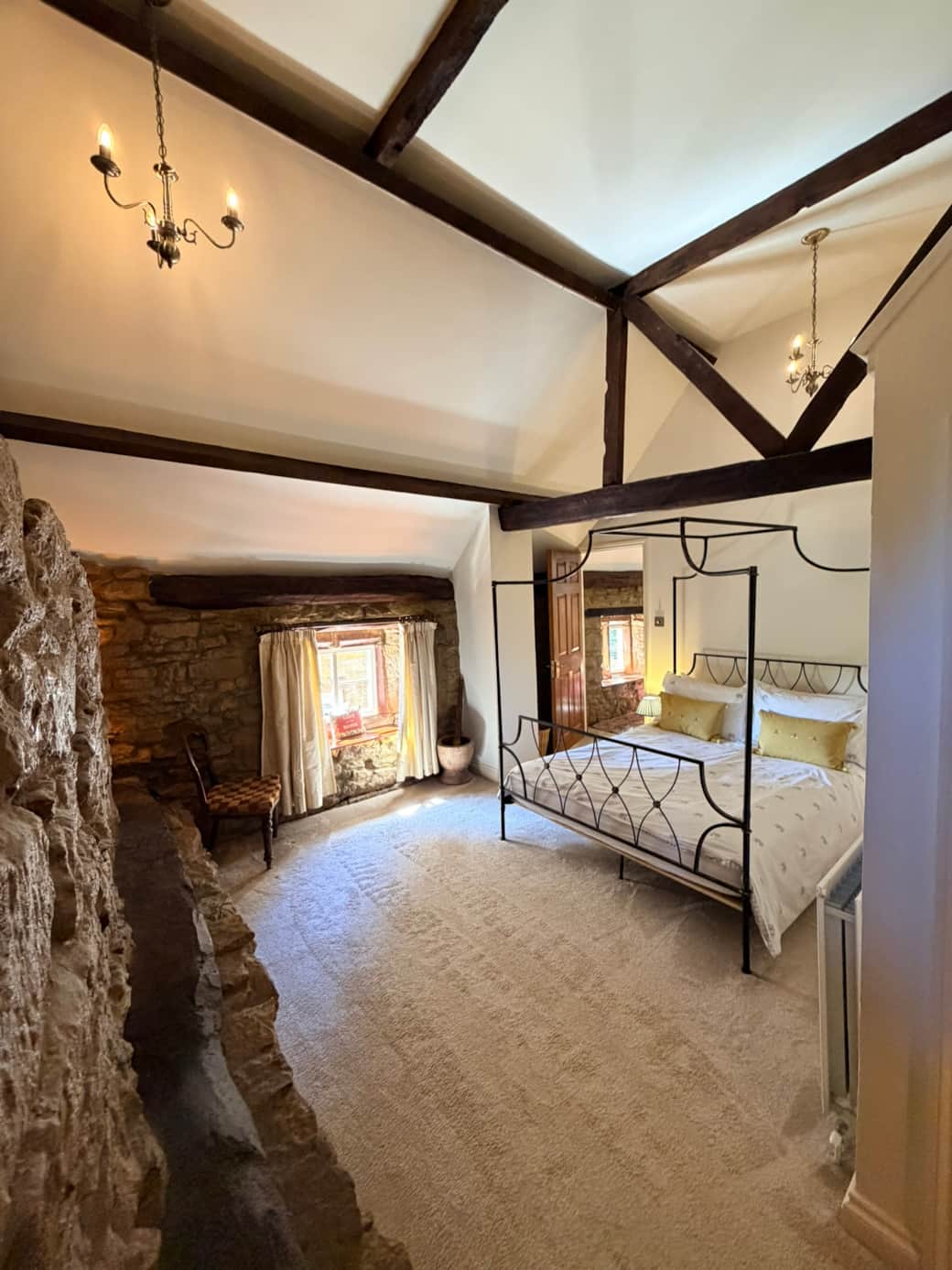Bedroom 1 - A lovely bedroom with a high ceiling, chandeliers and plenty of character