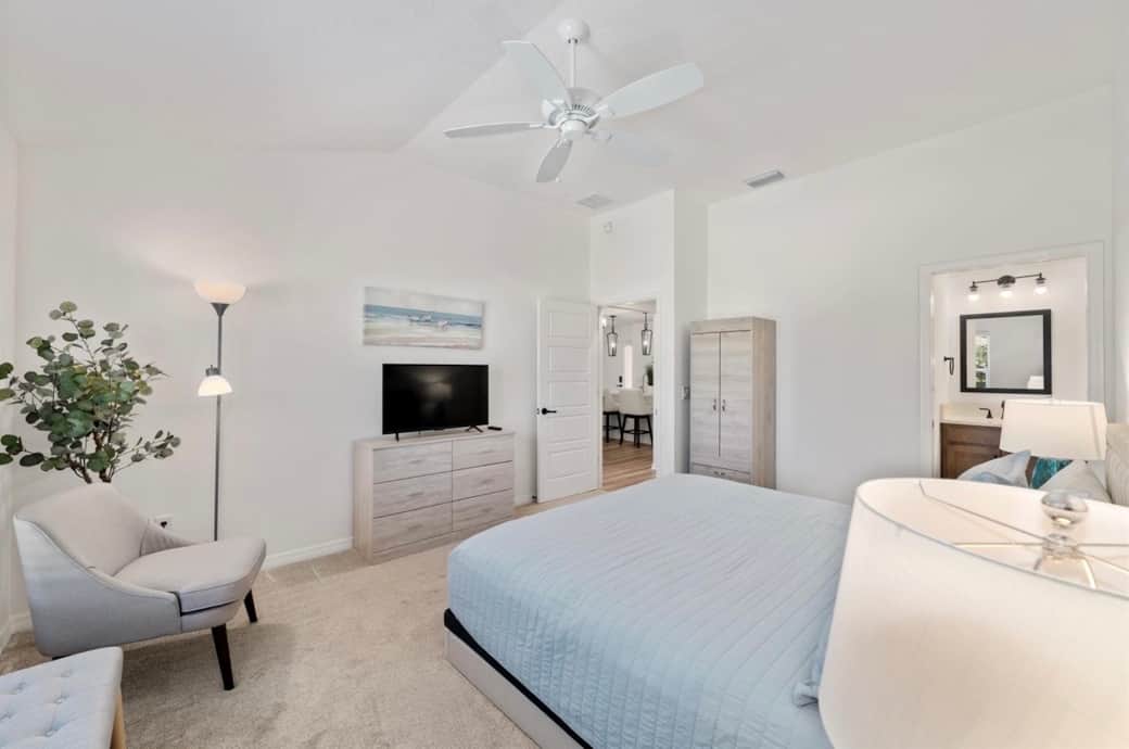 Spacious primary bedroom