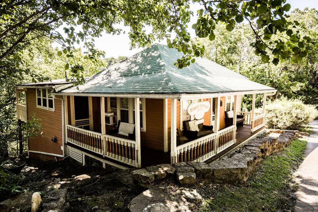 Wrap around porch offers plenty of seating to enjoy a cup of coffee. 