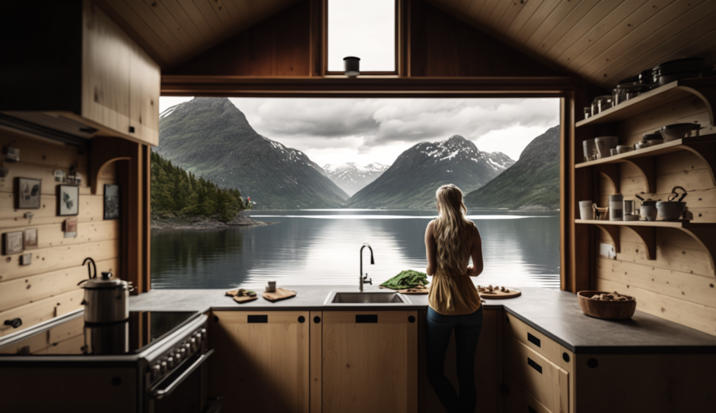 Flytehytter kitchen