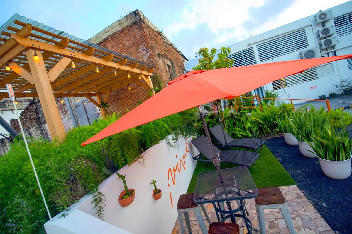Shared patio with pergola 