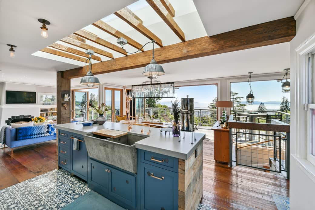 Open Floor plan with Nanawall folding doors that open onto an expansive deck 