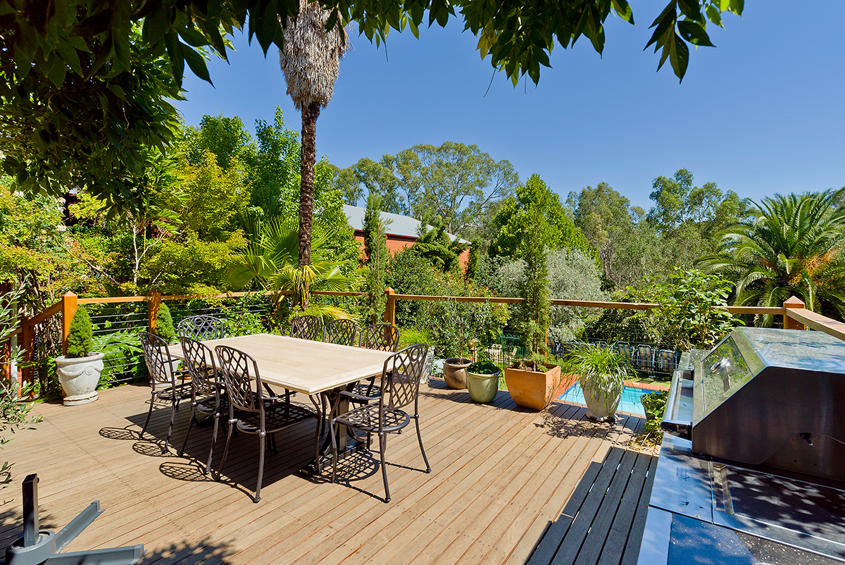 Private outdoor dining with barbecue