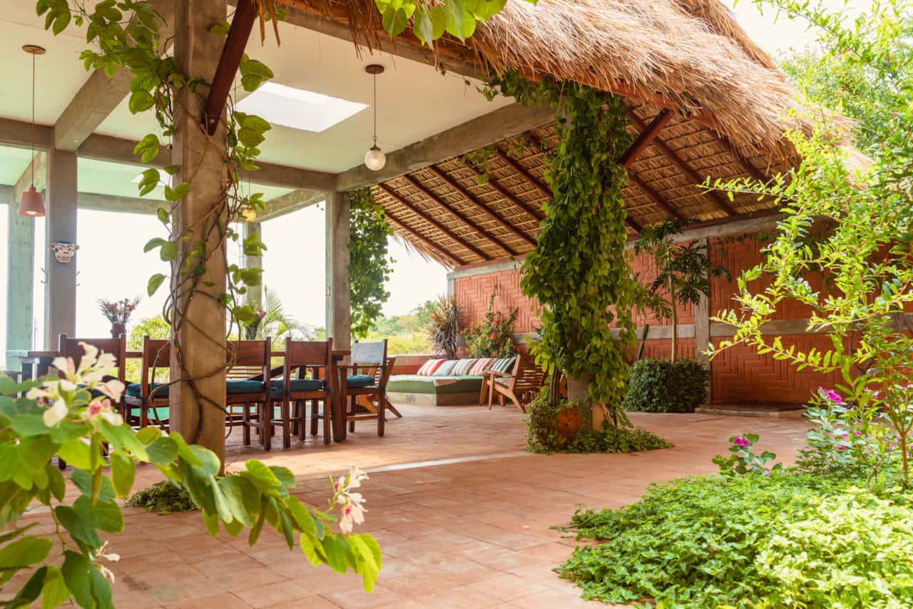 Open-air palapa with Pacific views and tropical surroundings