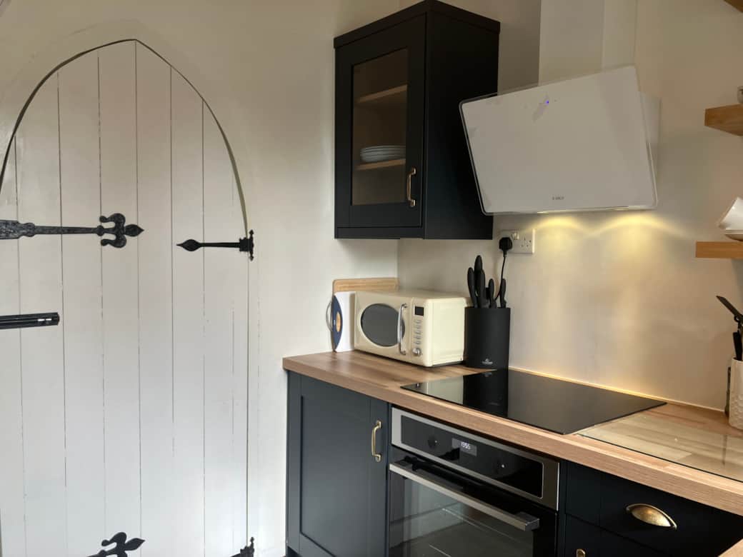 Fridge with small freezer compartment, microwave