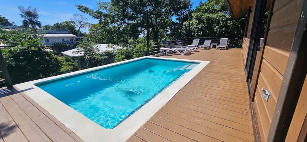 Private and refreshing pool high atop the forest canopy surrounded by jungle greenery